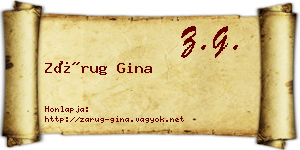 Zárug Gina névjegykártya